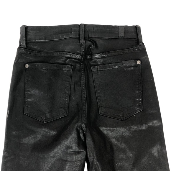 $198 7 For All Mankind High Waist Ankle Skinny Size 27 Coated Faux Leather Waxed - Picture 9 of 12